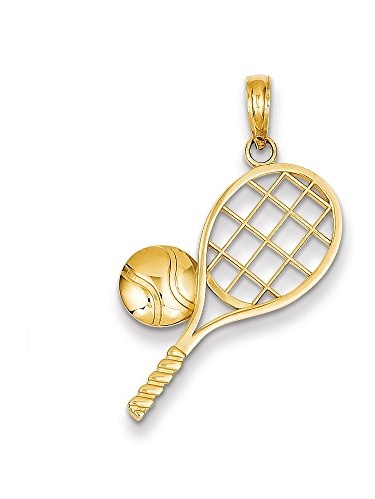 14K Yellow Gold Racquet Charm Pendant 14K Yellow Gold Racquet Charm Pendant